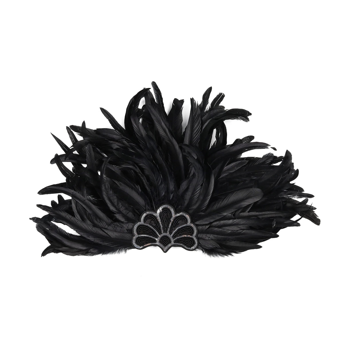 Mardi Gras Feather Crown Headband for Women | Glitter Sequin Carnival Hair Accessory