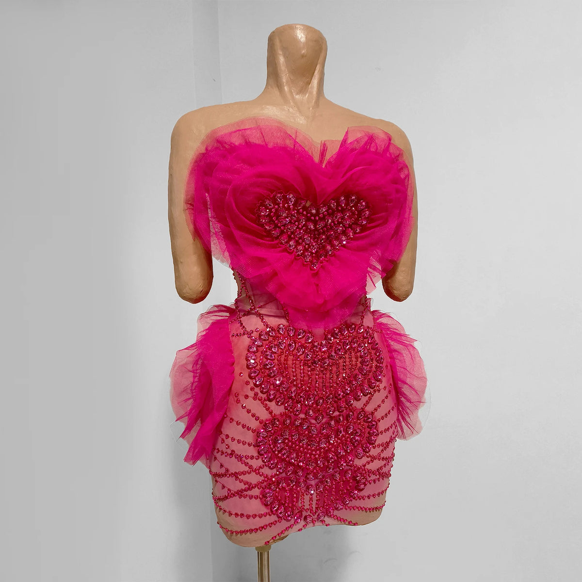 Crystal Rhinestone Mesh Long Sleeve Vintage Inspired Dress with Sequins and Skirt