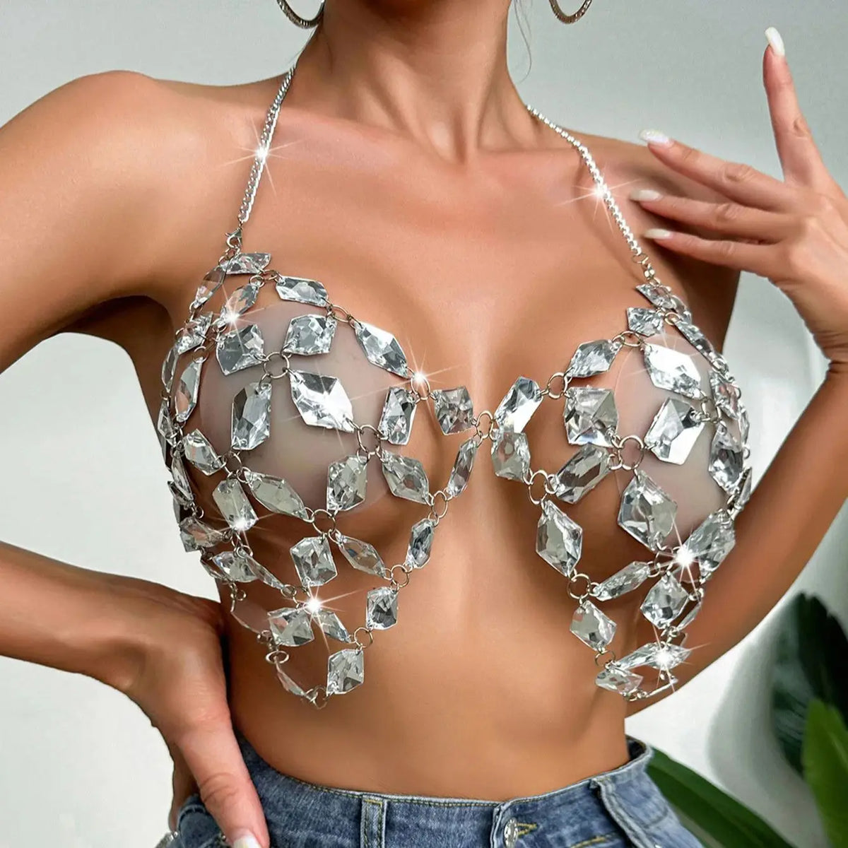 Adjustable Colorful Halter Body Chain