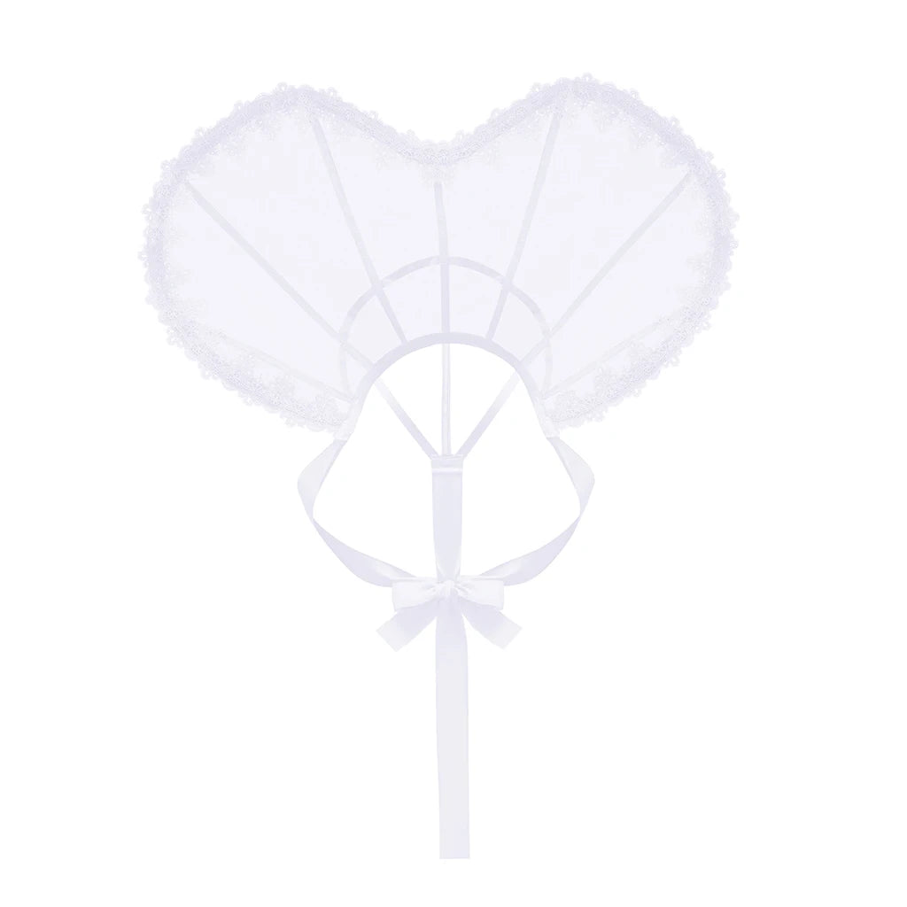 Heart-Shaped Standing Lace Medici Collar Gothic Queen Elizabeth Boned Neckpiece