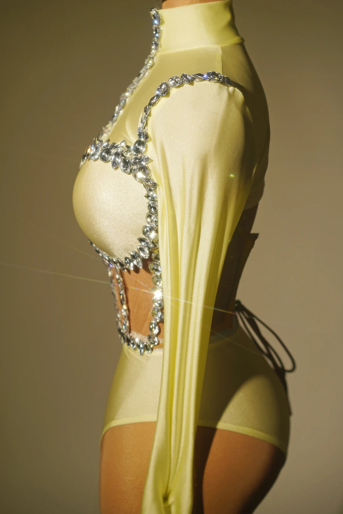 Crystal Tube Top, High-Waist Shorts & Bolero Jacket 3-Piece Performance Costume Set