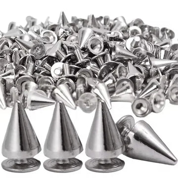 Metal Cone Studs & Spikes Screwback Rivets for Leathercraft, Clothes & DIY Hardware