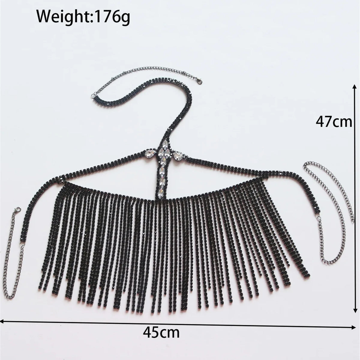 Rhinestone Tassel Costume Face Veil