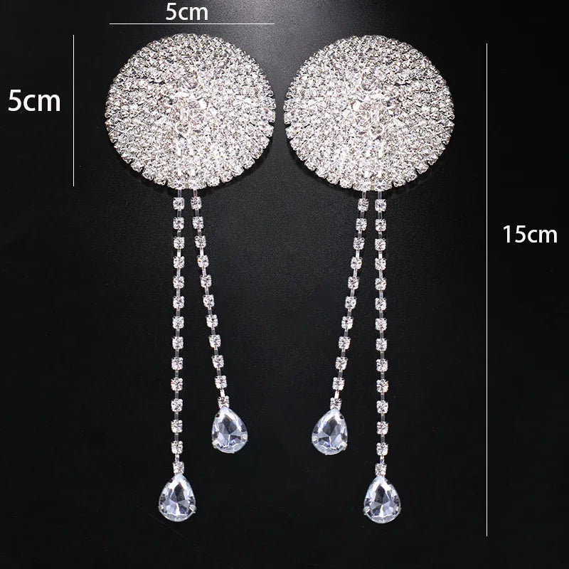 Dazzling Crystal Tassel Nipple Pasties & Statement Chest Body Jewelry