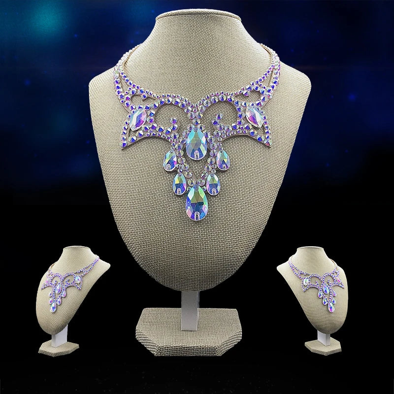 Short Rhinestone Belly Dance Necklace