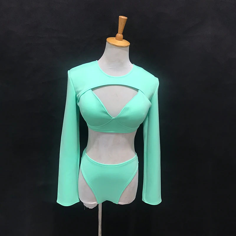 The Stardust Electra Performance Set – Long-Sleeve Pole & Gogo Bikini