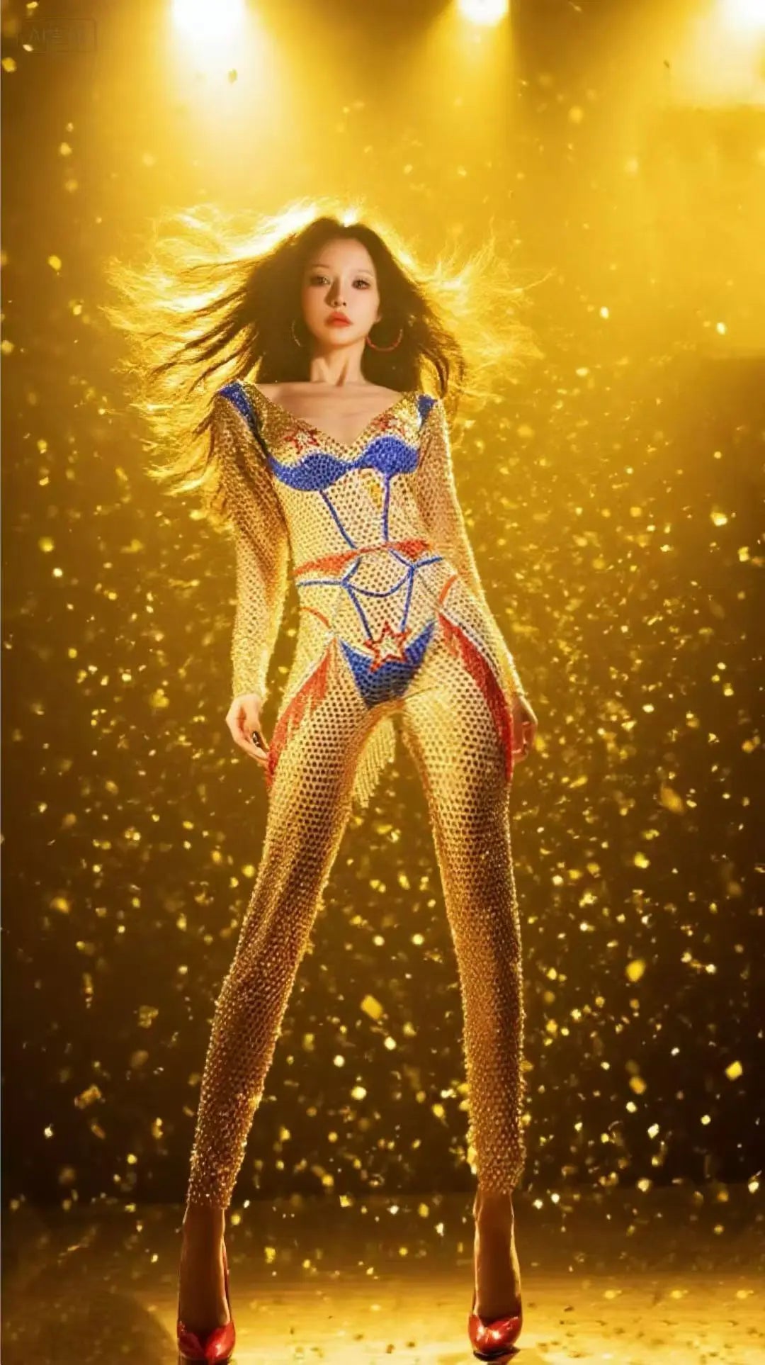 Sparkly Rhinestones Jumpsuit for Women Sexy Nightclub Birthday Party Bodysuit Show Performance Photoshoot Stage Wear
