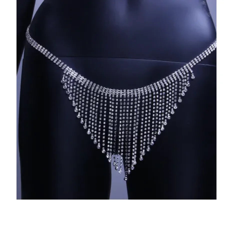 Teardrop Crystal Tassel Bra & Waist Jewelry
