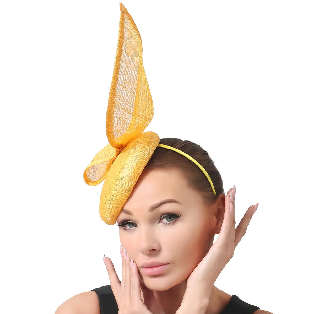 25cm 4-Layer Sinamay Bow Fascinator Headband Kentucky Derby Tea Party Pillbox Hat
