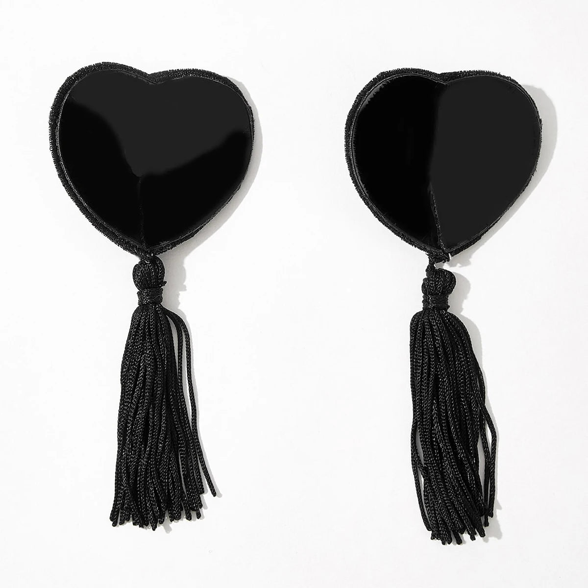 Sparkling Rhinestone Heart Pasties with Swinging Tassels Set
