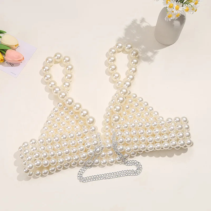 Beaded Pearl-Look Bra Body Chain
