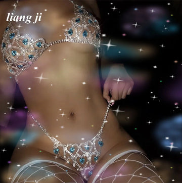 Heart Design Bra & Thong Body Chain