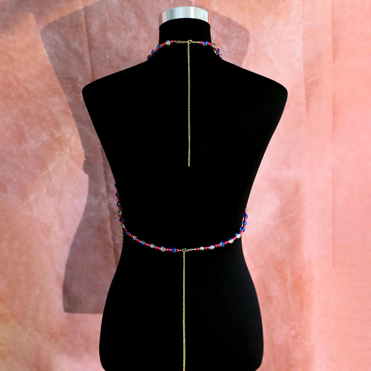 Simulated Pearl Beaded Bra Body Chain