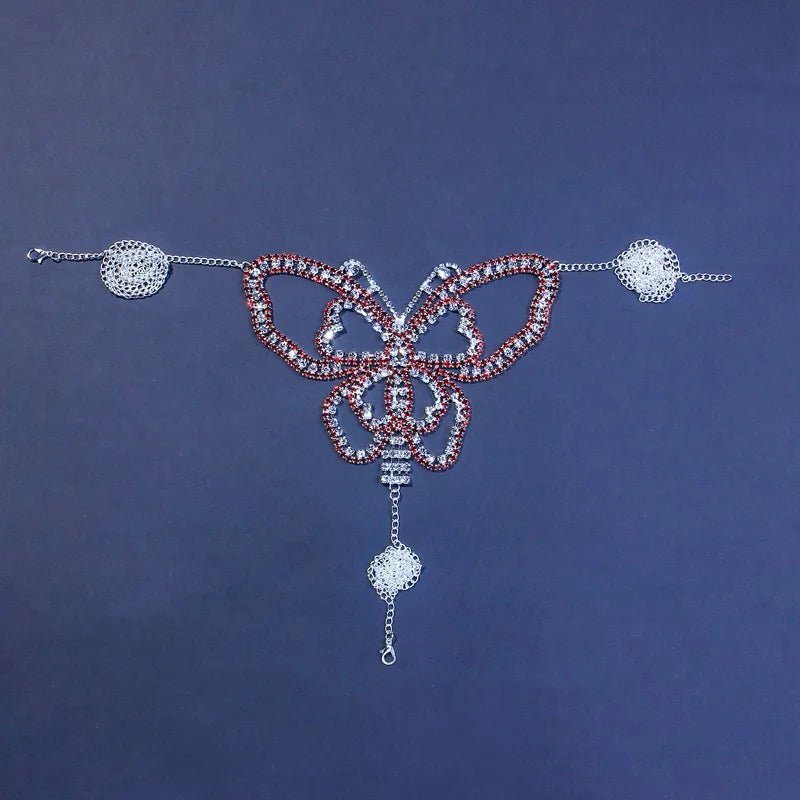 Butterfly Rhinestone Bra & Brief Body Jewelry