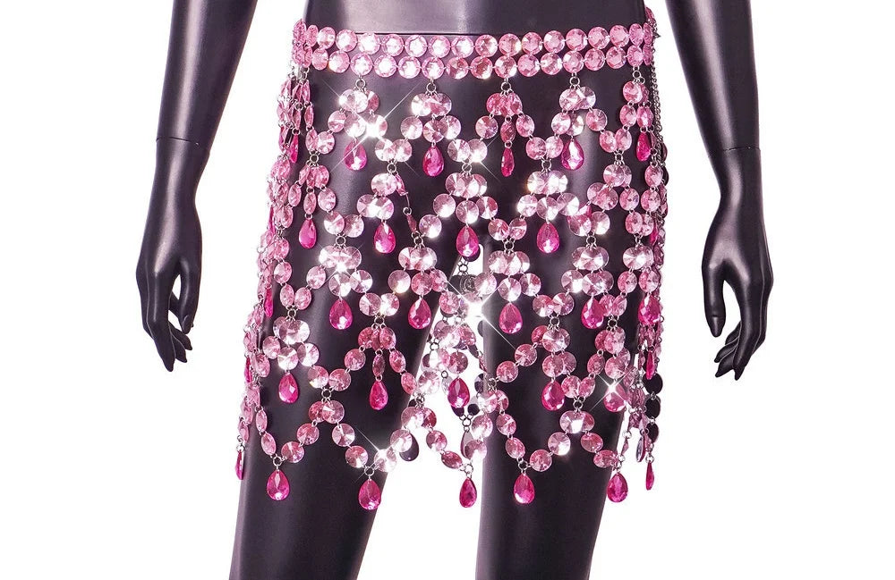 Beaded Bra & Chain Skirt Costume Jewelry