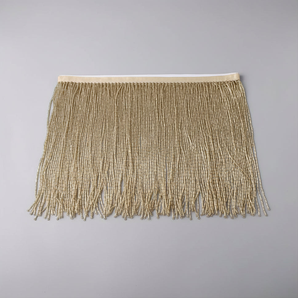 Long Glass Rhinestone Beaded Fringe Trim