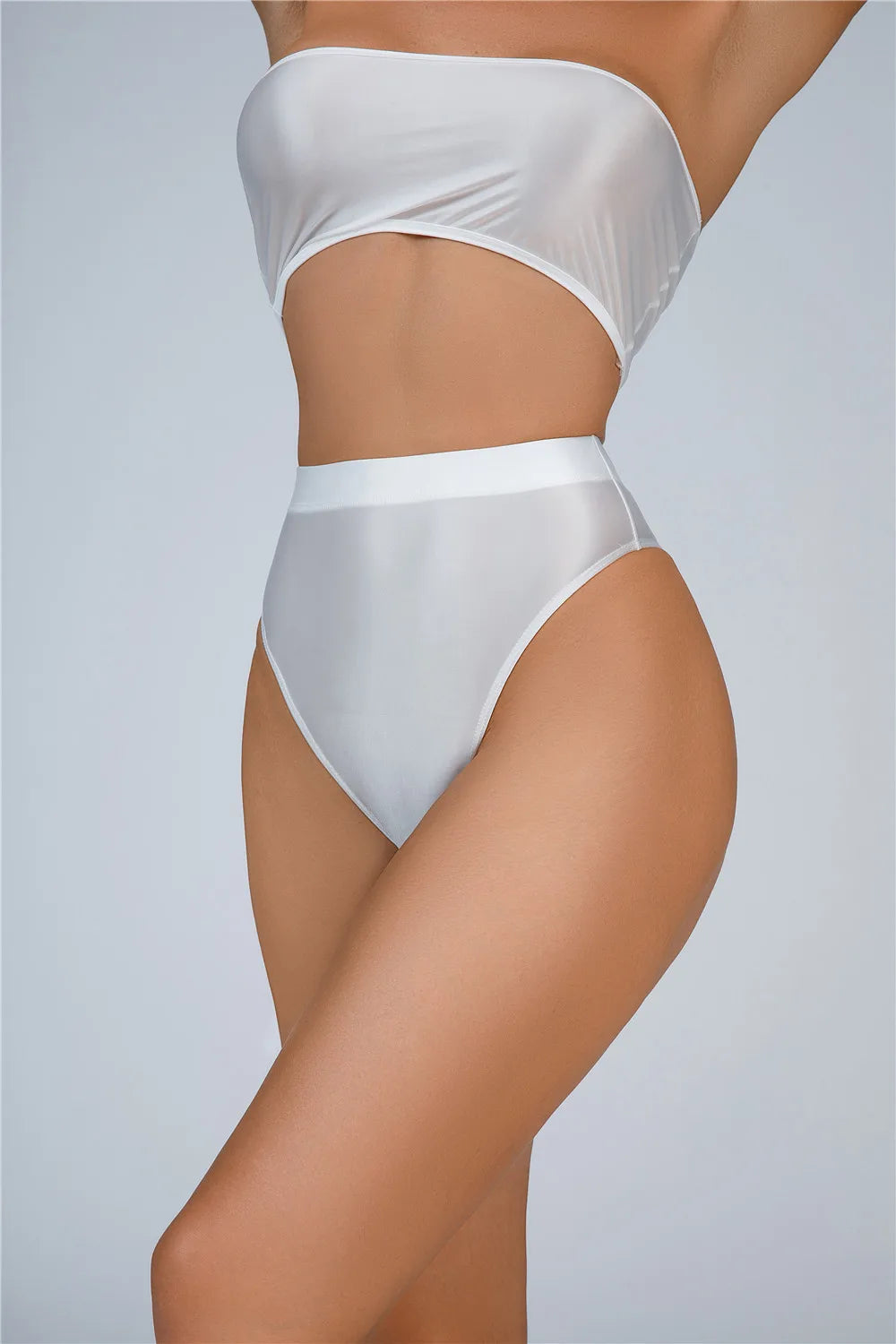 Sexy Women Shiny High Waist G-string Sheer Yoga Shaper Sexy Brief Candy Color Elastic T-Back Oil Glossy Thong UnderWear Dance