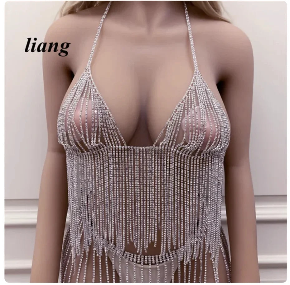 Crystal Tassel Bra & Skirt Body Jewelry