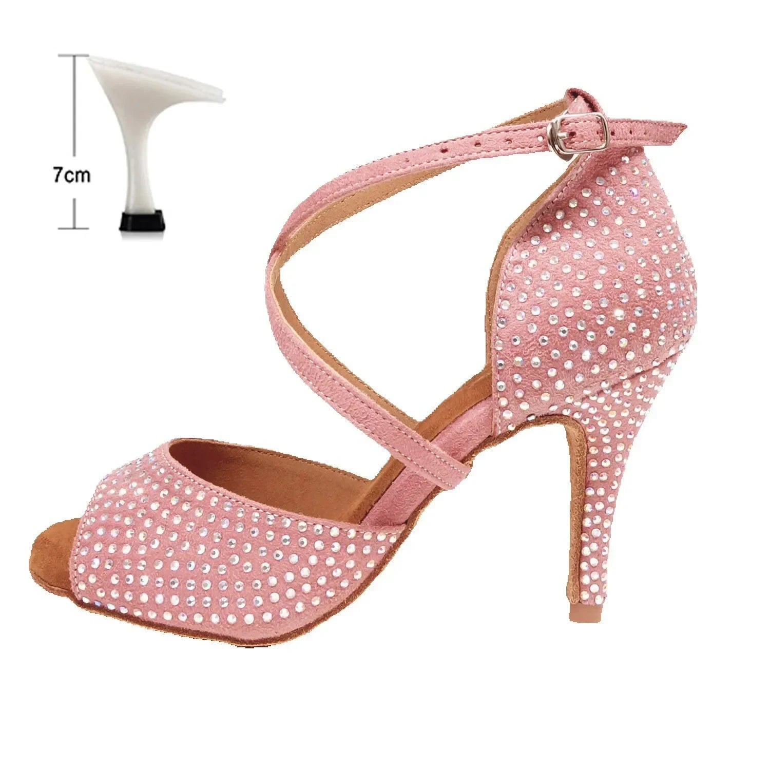 The Stardust Blush Latin Dance Heel – Pink Strappy Performance Sandal