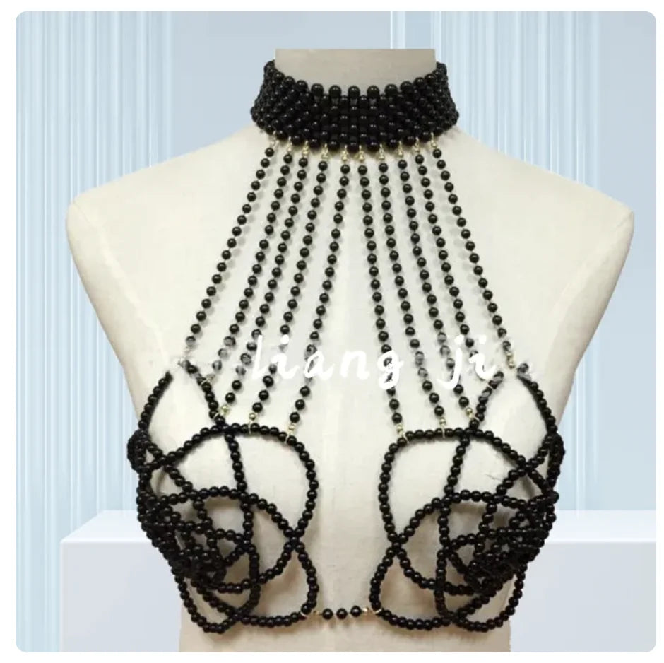 Imitation Pearl Shoulder Chain Shawl