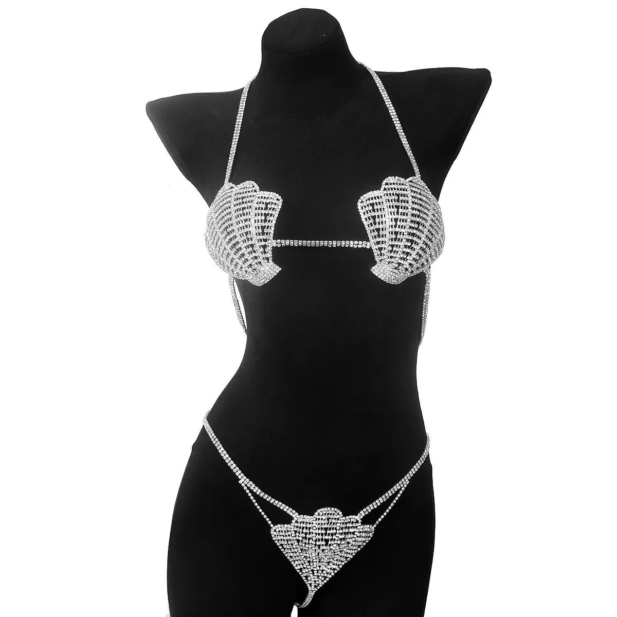 Seashell Rhinestone Bra & Body Jewelry