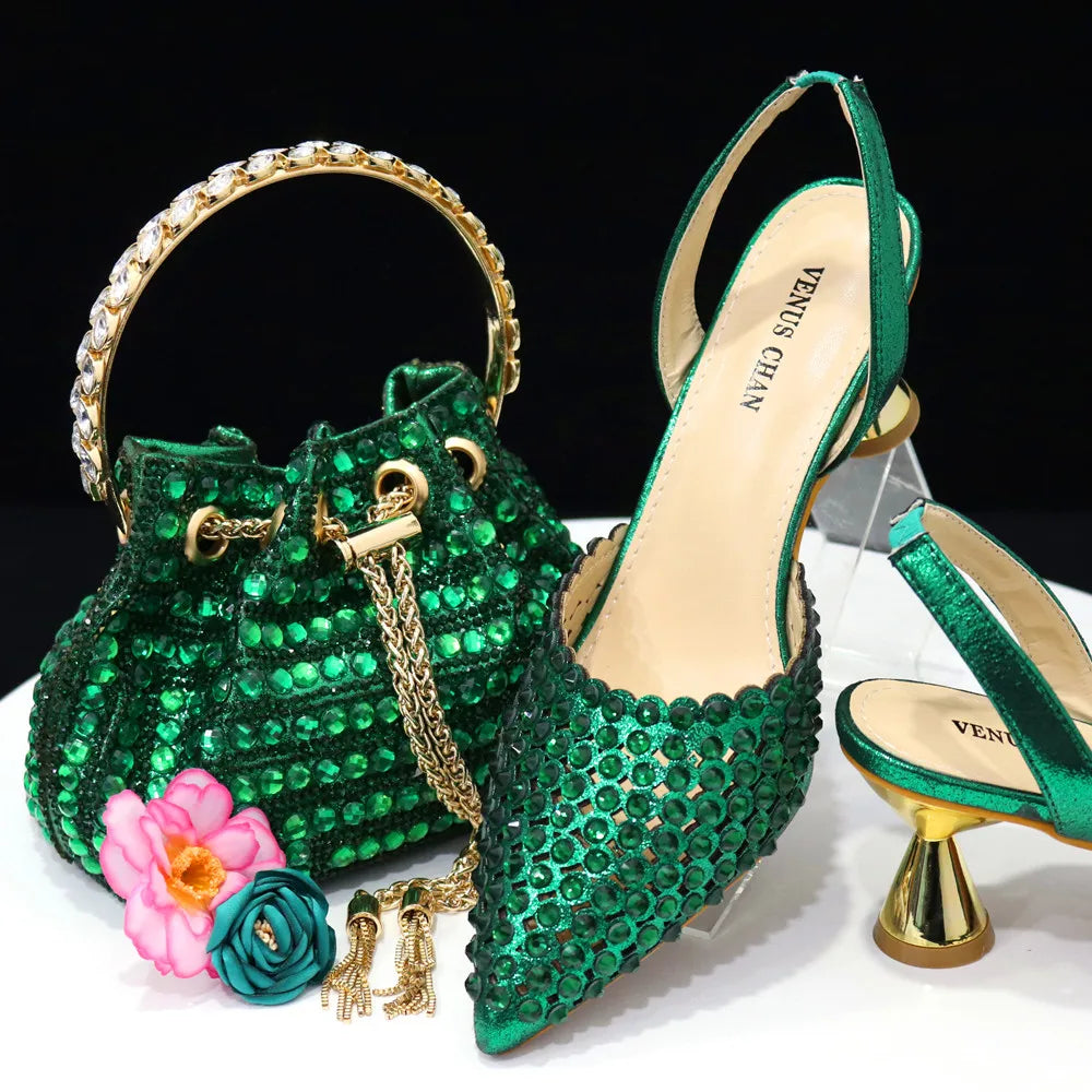 Diamond Design Shoe and Bag Set