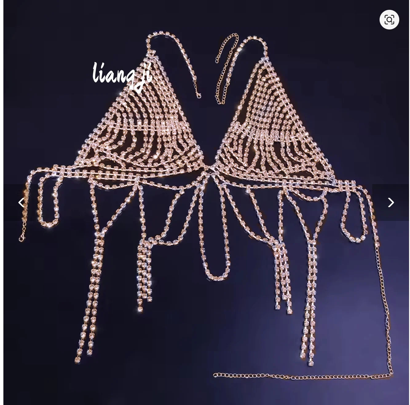 Dazzling Crystal Tassel Chest Chain & Bikini Bra Body Jewelry