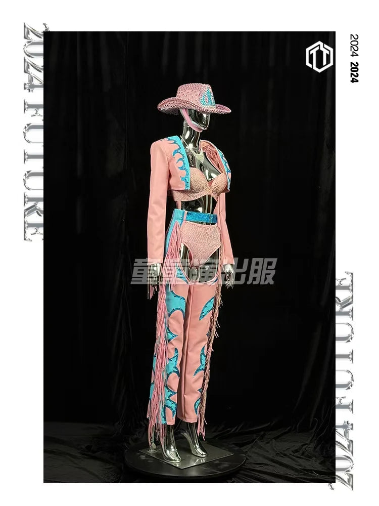 The Stardust Rhinestone Rodeo – Pink Western Performance Suit