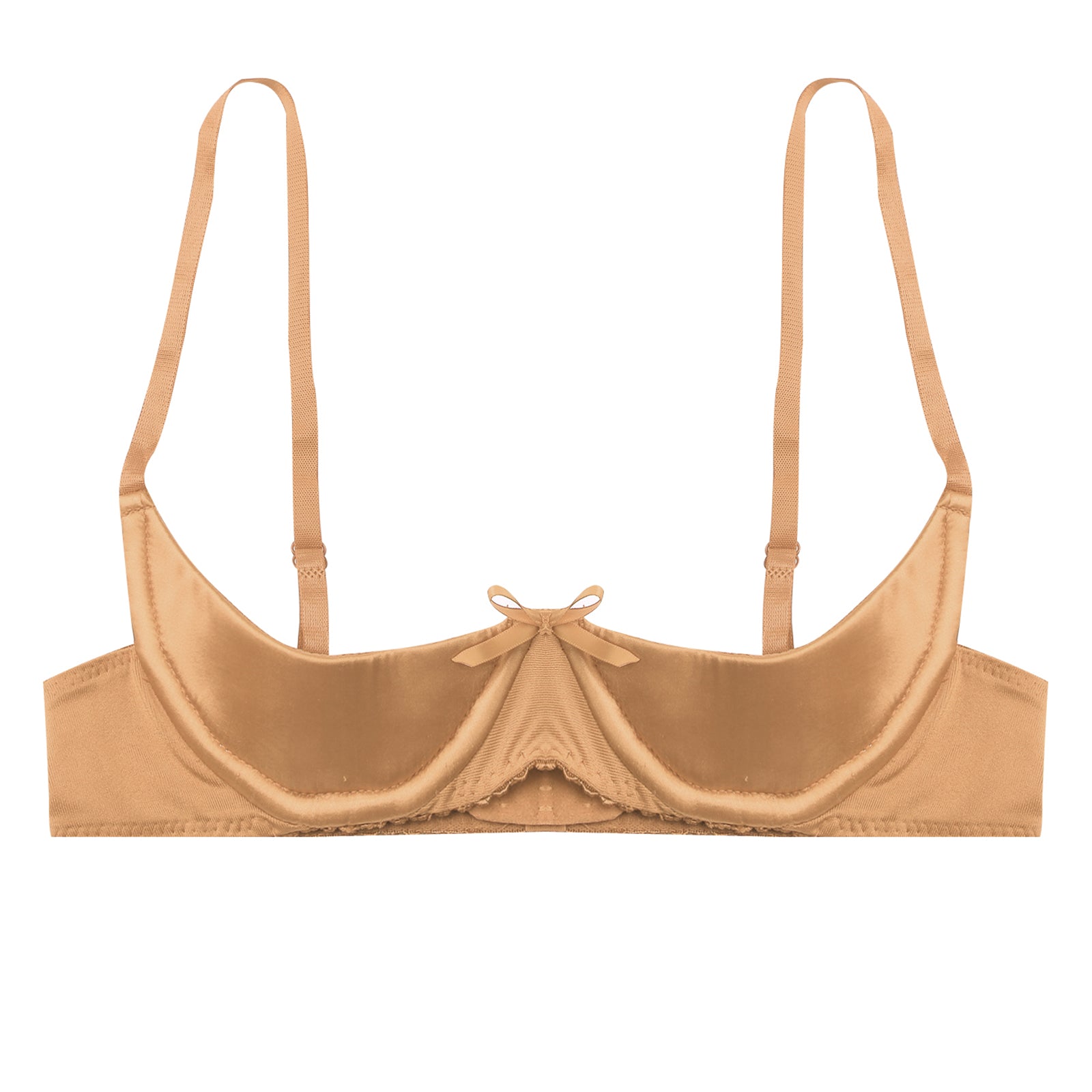 Satin Underwire Half-Cup Push-Up Bra