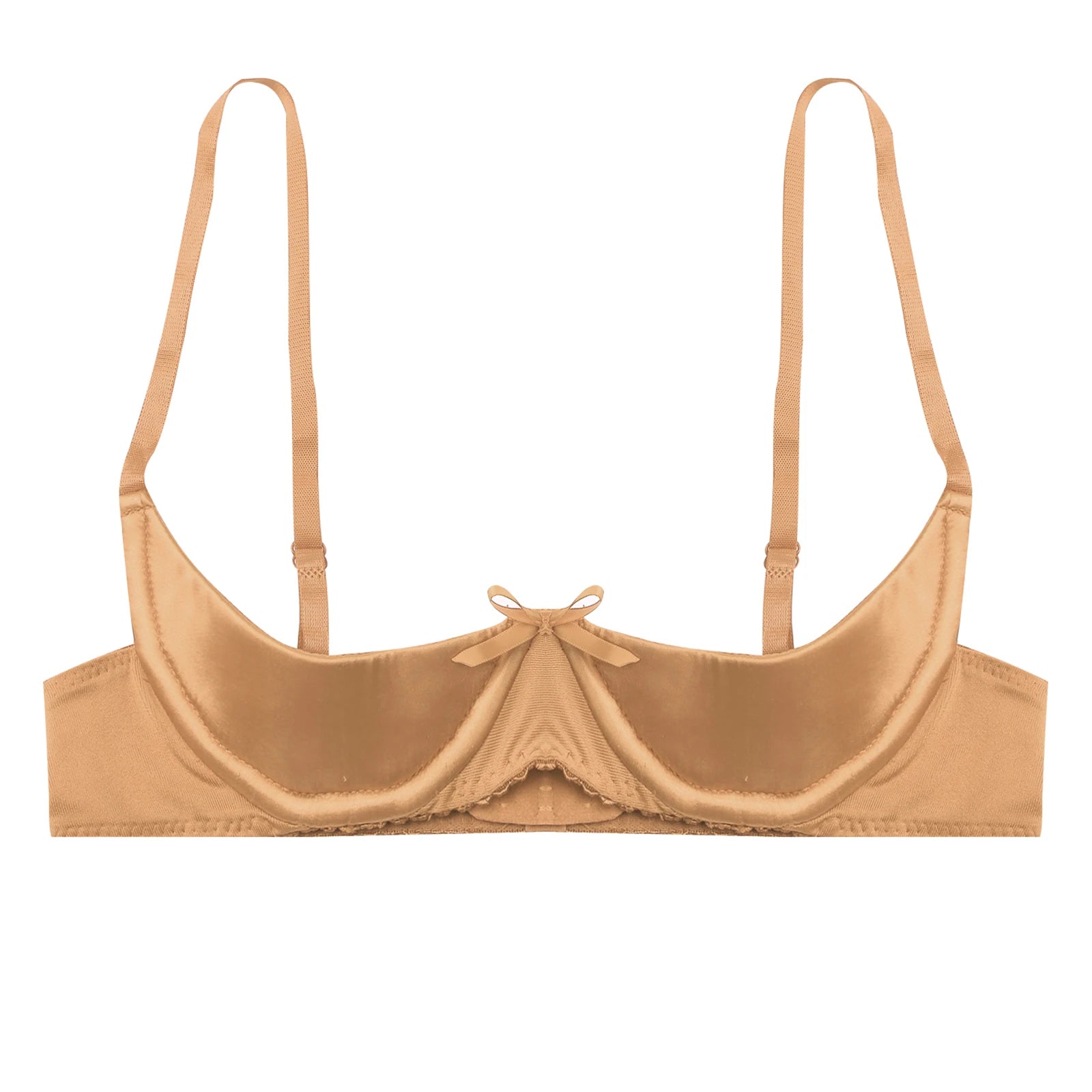Satin Underwire Half-Cup Push-Up Bra