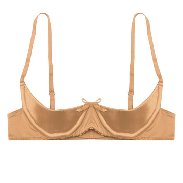 Satin Underwire Half-Cup Push-Up Bra