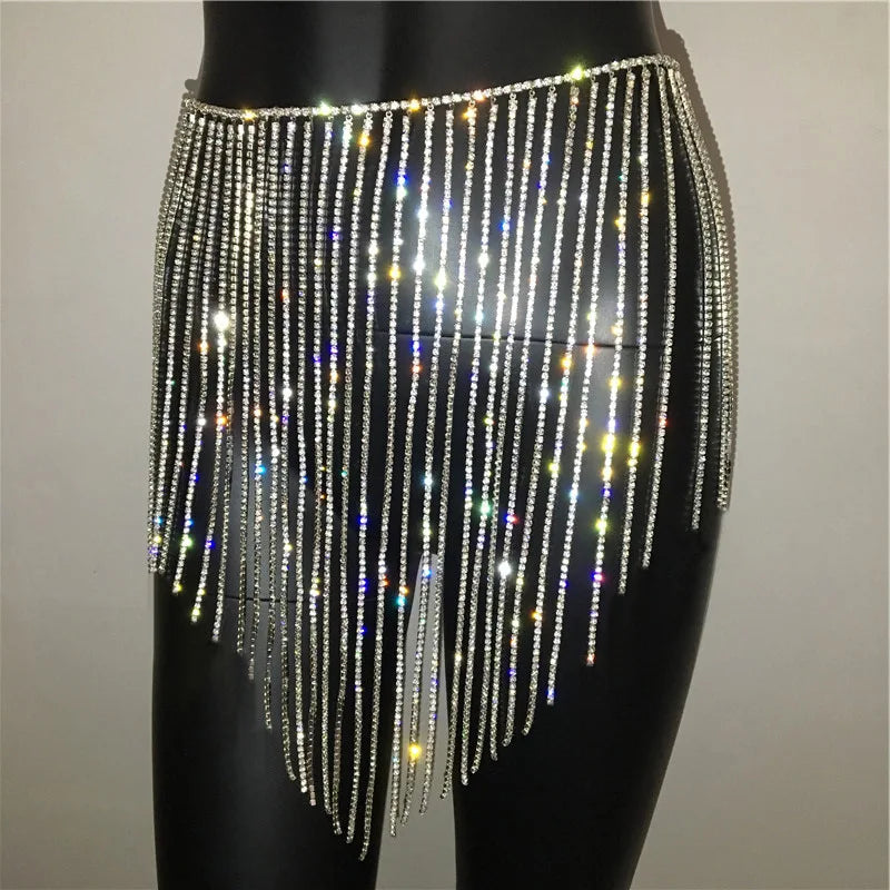 Crystal Bra & Waist Chain Costume Jewelry