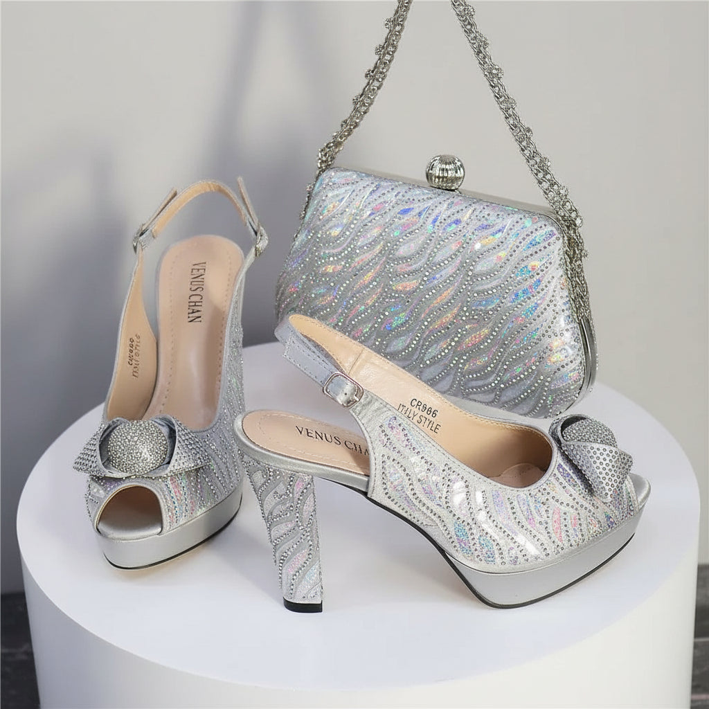 Zebra Stripe Shoes & Matching Bag Set