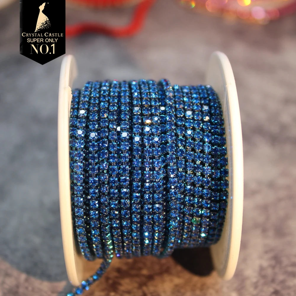 The Stardust Spectrum Stream – Premium Color-Matched Glass Crystal Rhinestone Cup Chain Trim