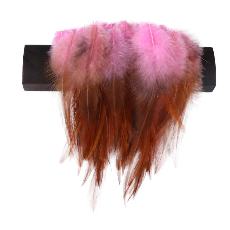 Natural Rooster Feather Fringe Trim 10-15cm