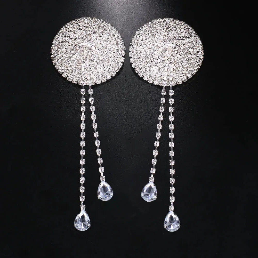 Dazzling Crystal Tassel Nipple Pasties & Statement Chest Body Jewelry