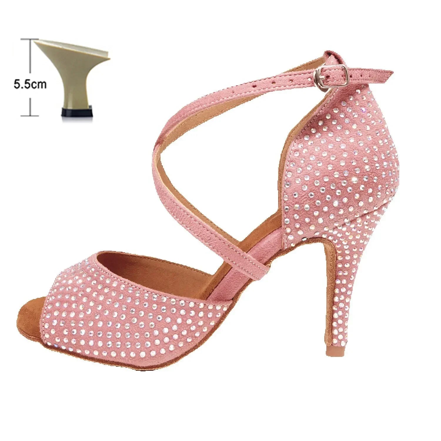 The Stardust Blush Latin Dance Heel – Pink Strappy Performance Sandal