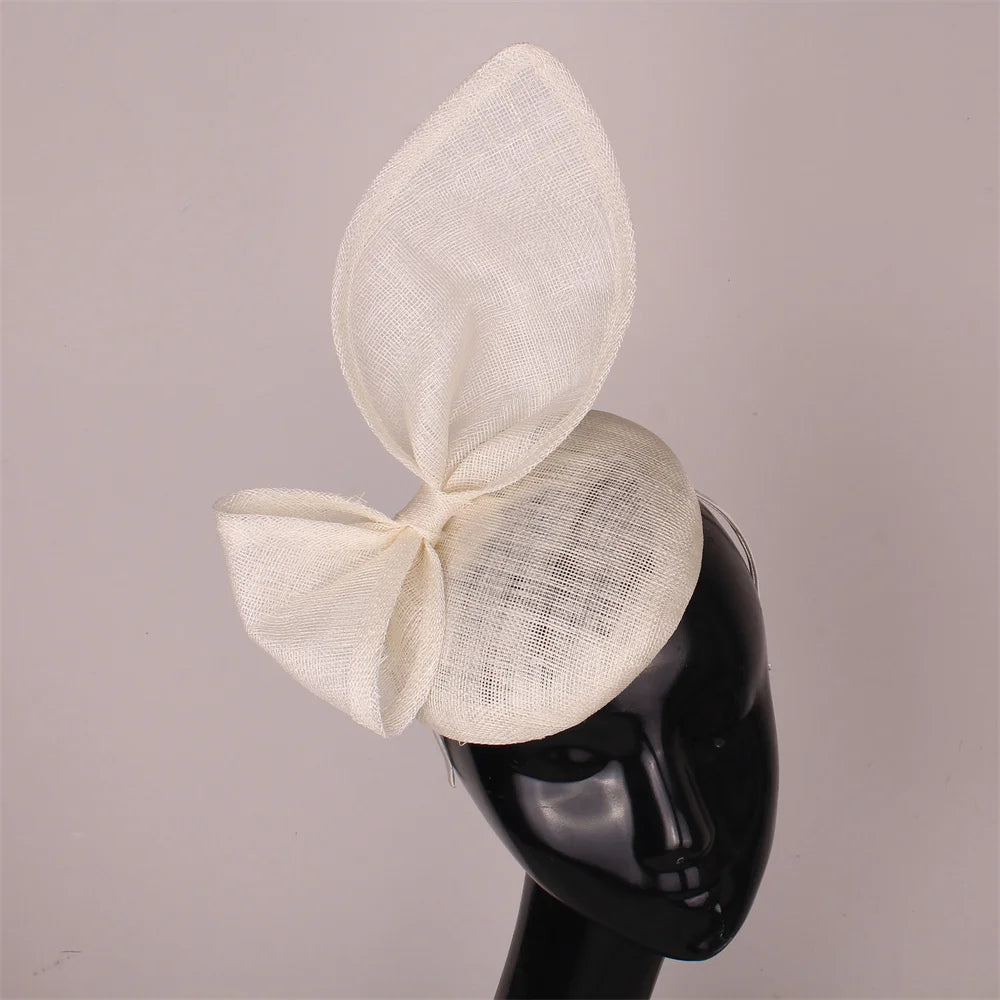 25cm 4-Layer Sinamay Bow Fascinator Headband Kentucky Derby Tea Party Pillbox Hat