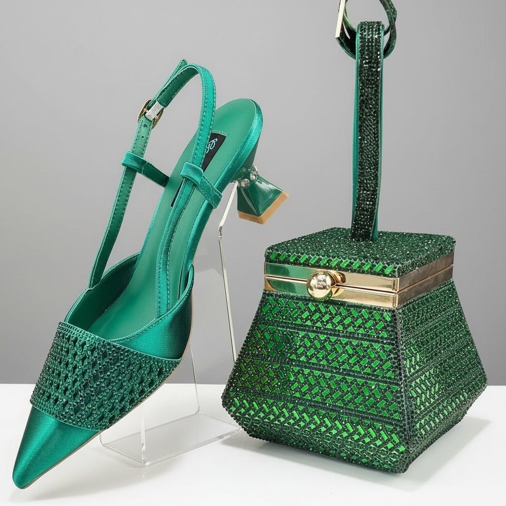 Showgirl Glitter Shoes and Bag Set