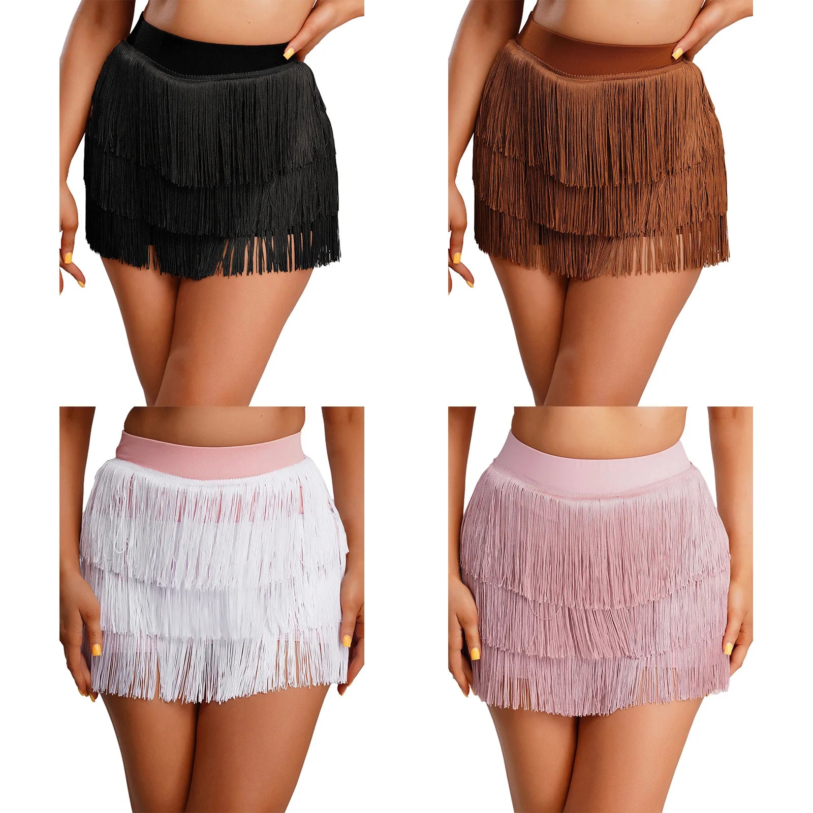 The Stardust Havana Fringe Skirt – High-Waist Tiered Tassel Performance Skirt