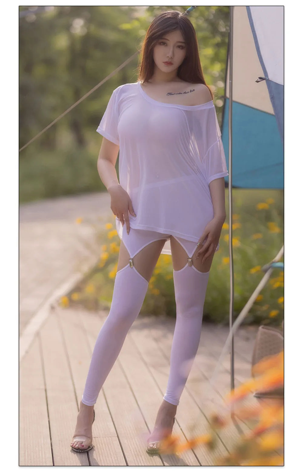 Sexy Hollow Out Buckle Shaper Tight Pencil Pants Elastic Low Waist Pants Streetwear See Through Oil Shiny Leggings With Garter B