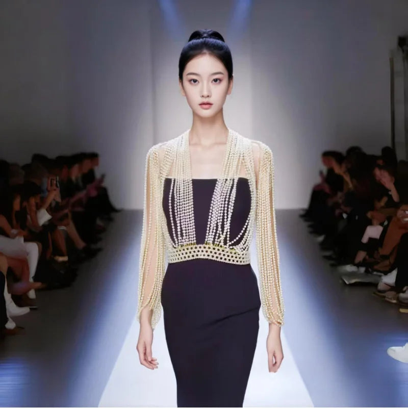Pearl-Look Shoulder & Arm Costume Shawl