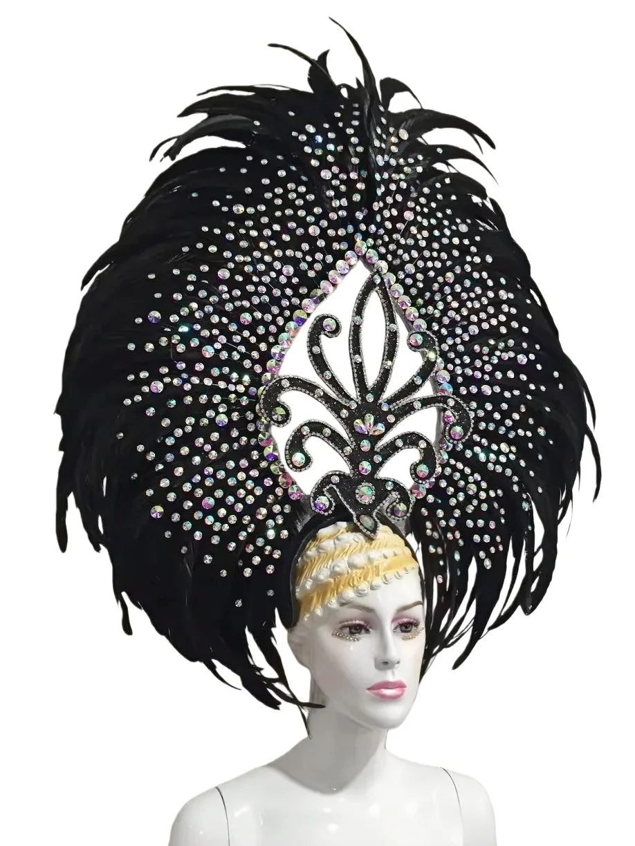 The Stardust Empress Dionysia – White Feather Carnival & Masque Ball Headdress