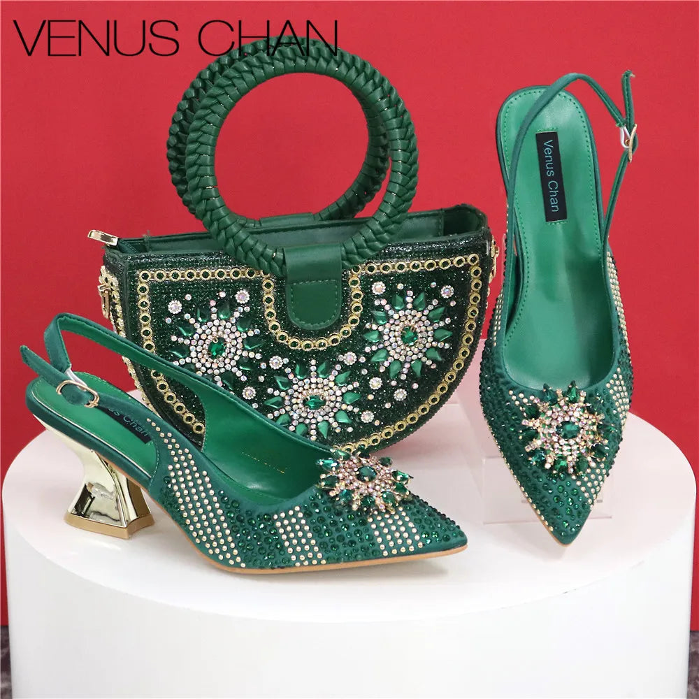 Italian Design Shoes And Bag Paired With Handmade Petal Clutches