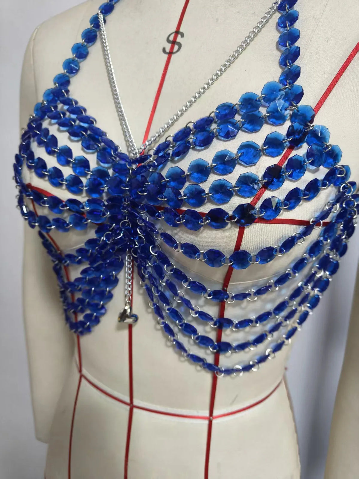 Acrylic Beaded Bra Chain Vest