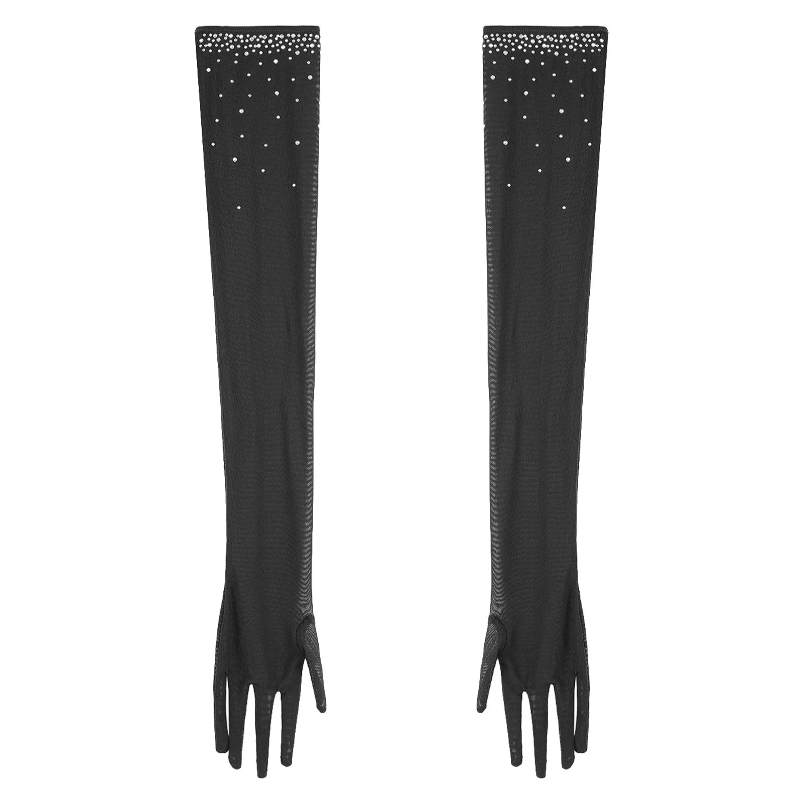 Sparkly Sequin & Fringe Dance Dress with Gloves Latin Stage Performance Costume