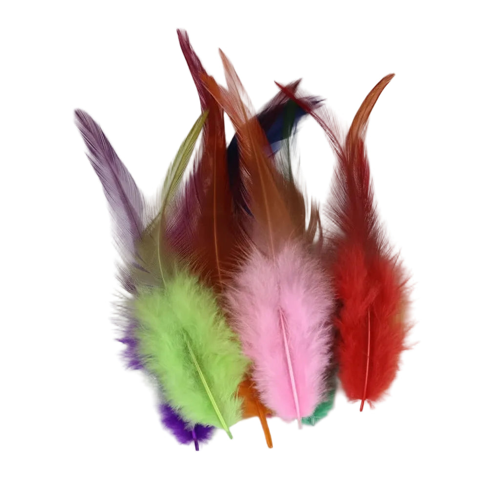 Natural Rooster Feather Fringe Trim 10-15cm
