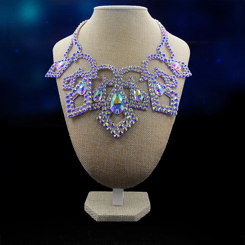 Short Rhinestone Belly Dance Necklace
