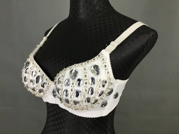 The Stardust A-Lister – Sparkling Handmade Rhinestone DJ & Singer Performance Bra Top