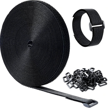 Reusable Hook-and-Loop Fastener Tape — 5 m & 20 Buckles